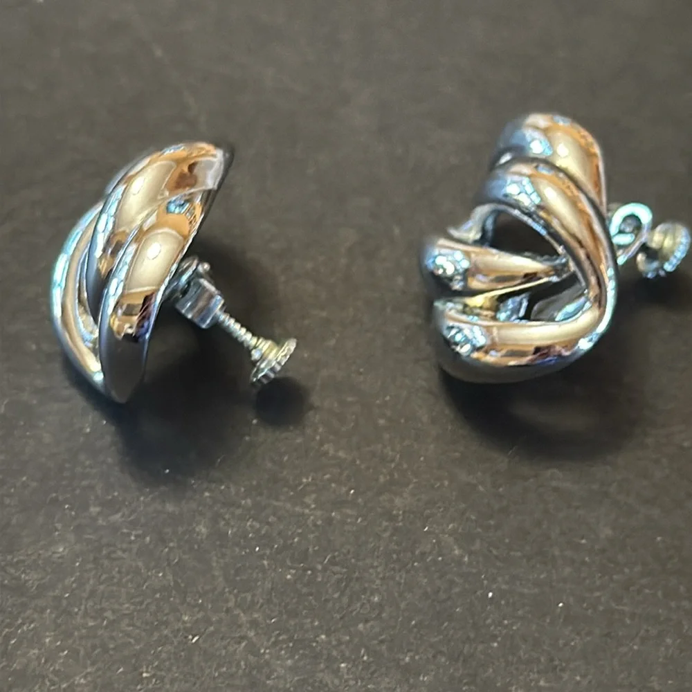 Napier Screw Back Silver-Tone Clip On Earrings